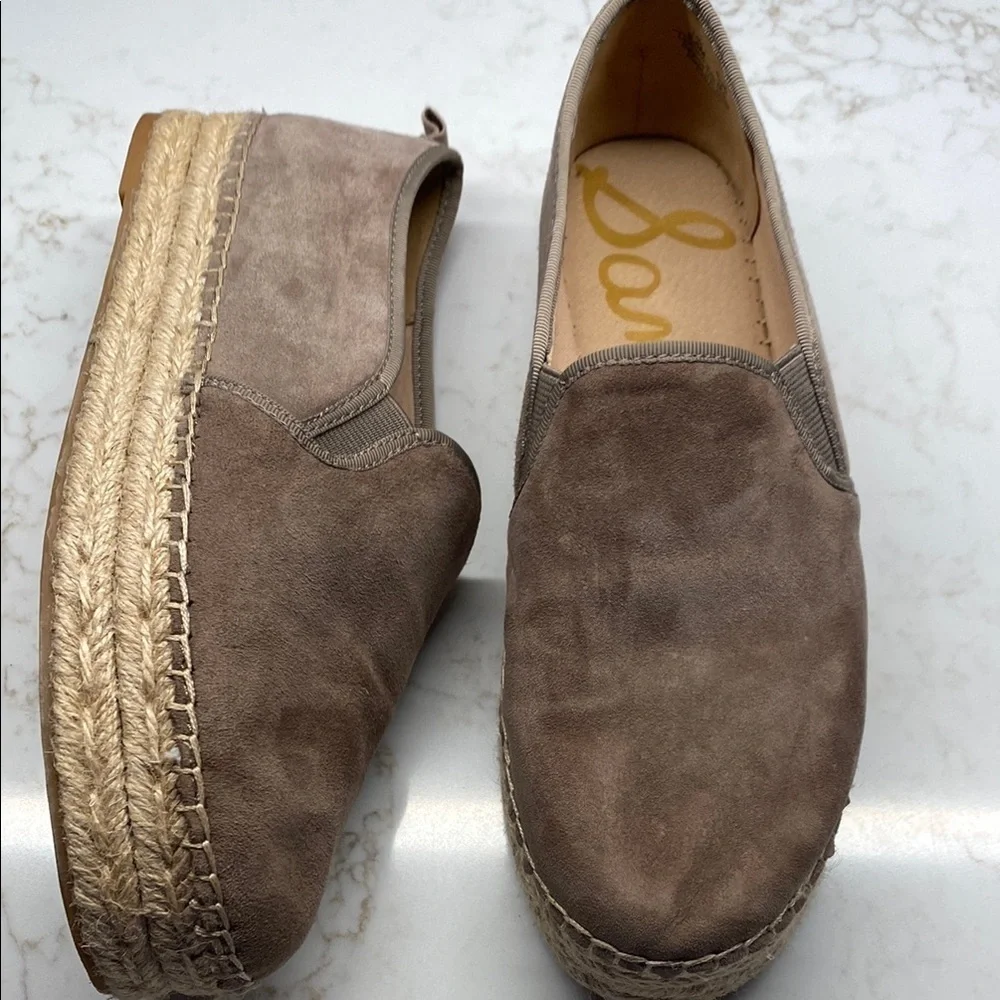 Sam Edelman Carrin Espadrille Loafers | Tan Suede Jute | Size 9.5